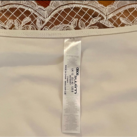 ASOS 2pc White Lace Bridal BIKINI Bathing-suit - Beach Wedding - size 8, medium - Picture 7 of 8